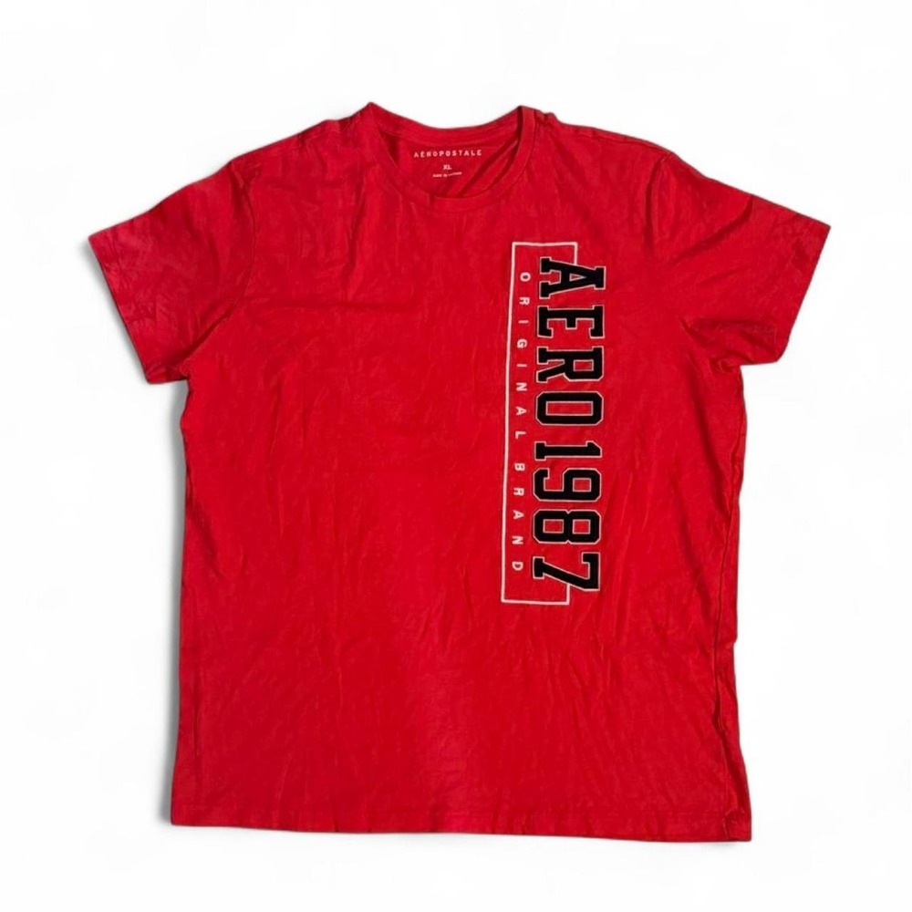 Aeropostale Mens XL Red Aero 1987 Original Brand Graphic T-Shirt Short Sleeve